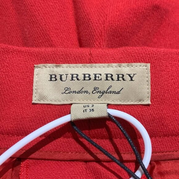 BURBERRY London Red Stirrup Leggings Size 36 Cotton Blend Equestrian Style Pants - Picture 2 of 7